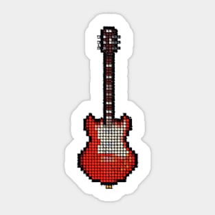 Tiled Pixel Red Pixie Guitar Upright Sticker